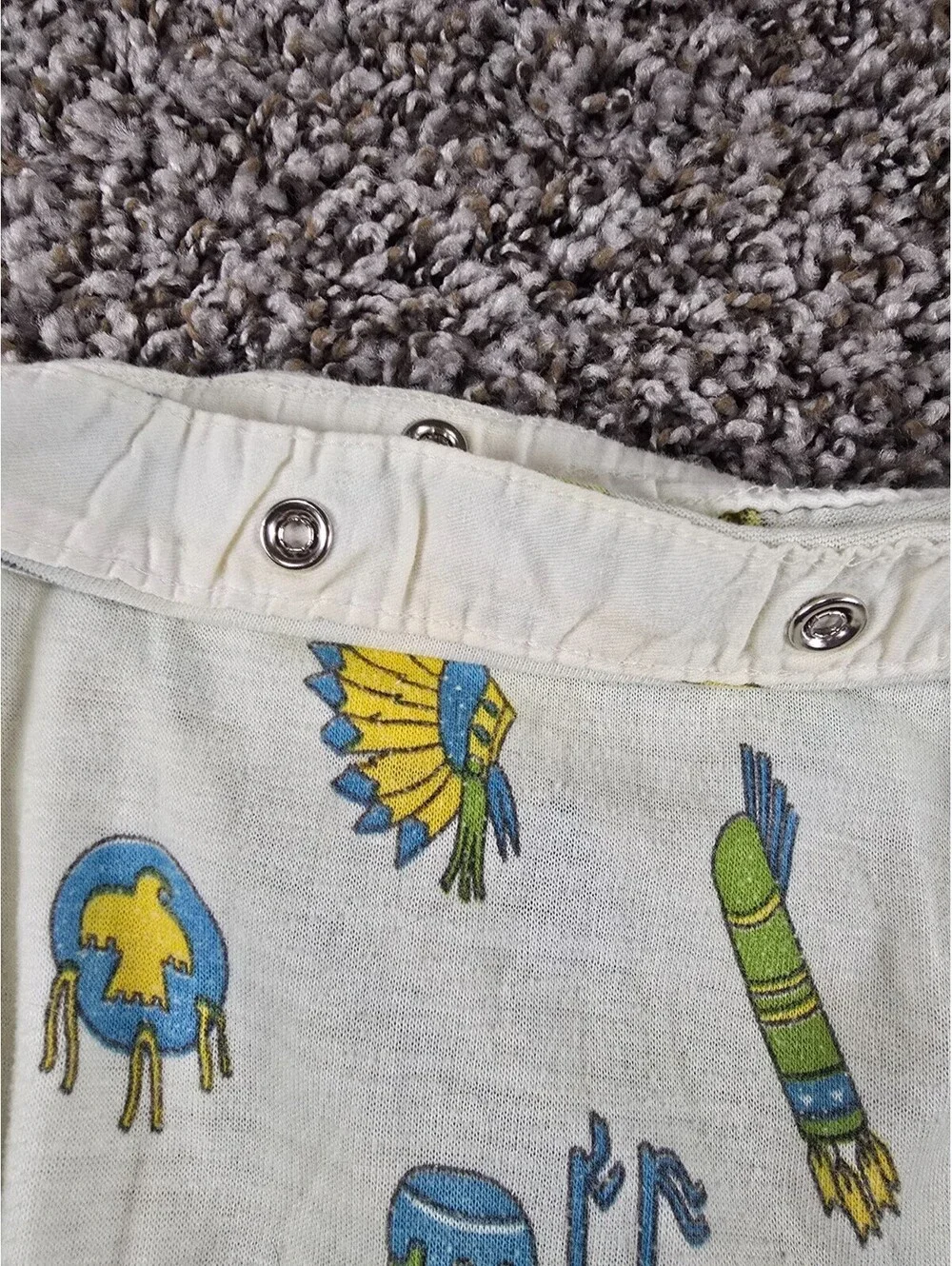 Vintage Retro Carters Boys Sz 4 Pajama Top Pants Set Native American Print